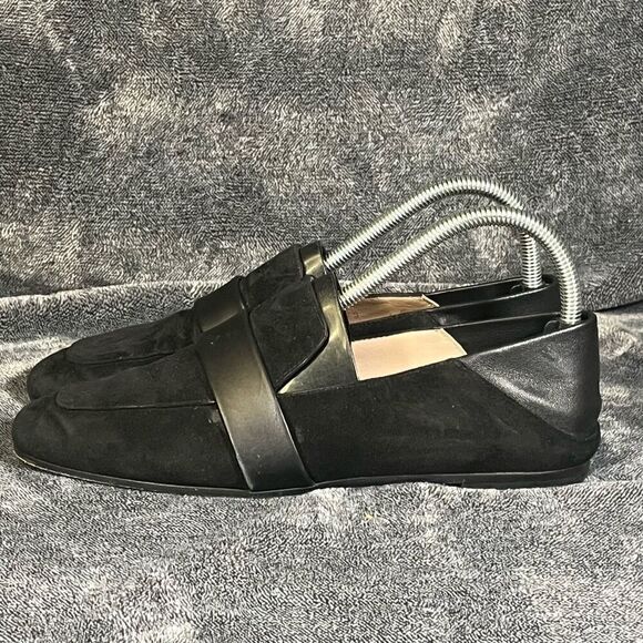 STUART WEITZMAN  Loafer Suede Flats US 7.5 Black - Picture 1 of 8
